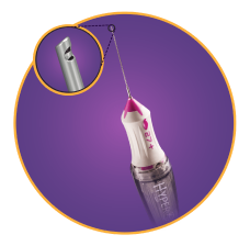 Imagen de producto de la sonda de calibre 27+ Ultravit con primer plano de la punta de la sonda.