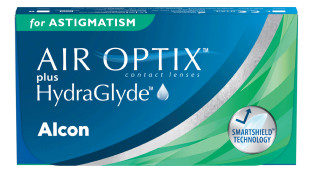 AIR OPTIX PLUS HYDRAGLYDE FOR ASTIGMATISM contact lens pack shot