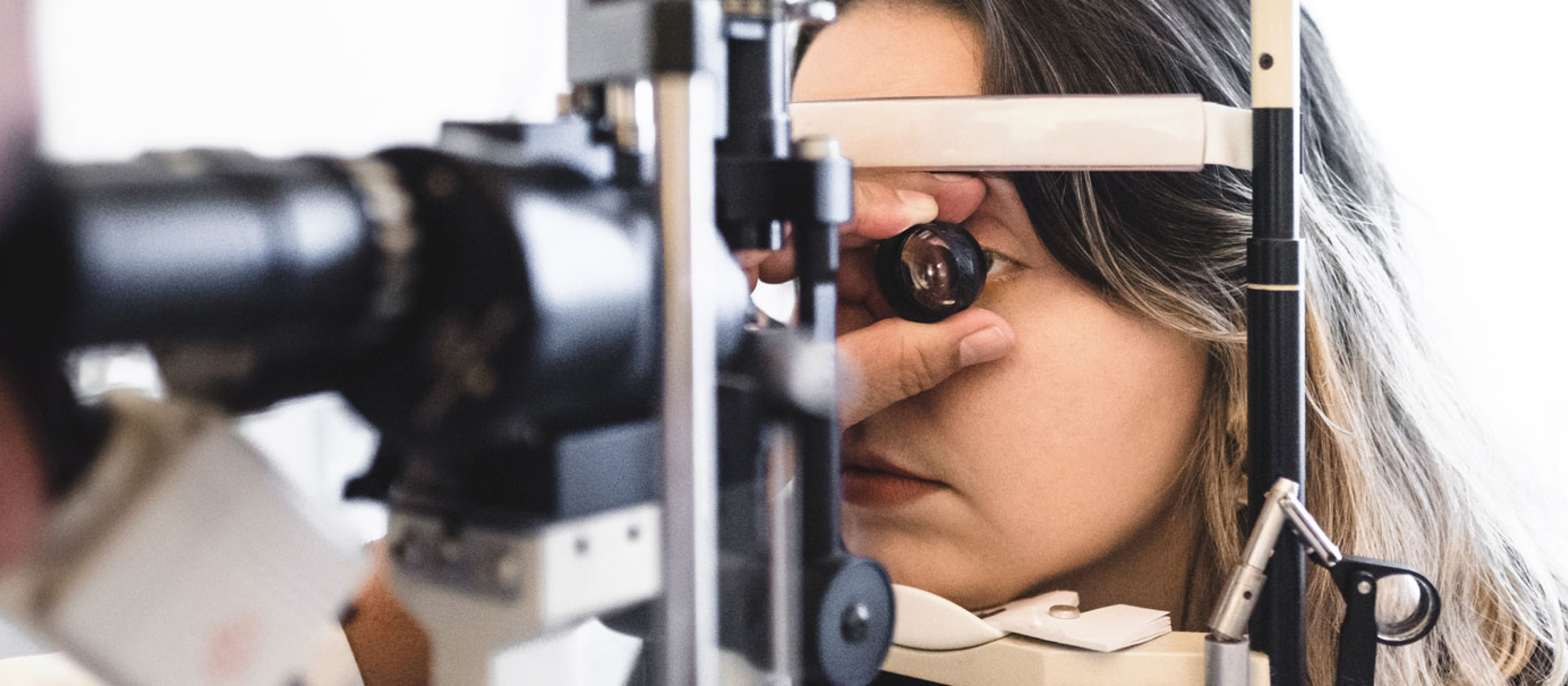 Woman having her eyesight tested
