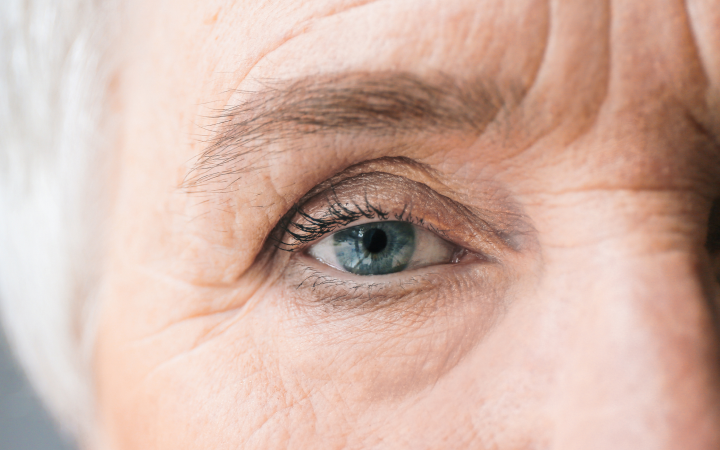 close-up on eye during surgery