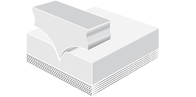 Computer-generated image displaying the concave shape of the FINESSE Flex Loop at the surface of the ILM.