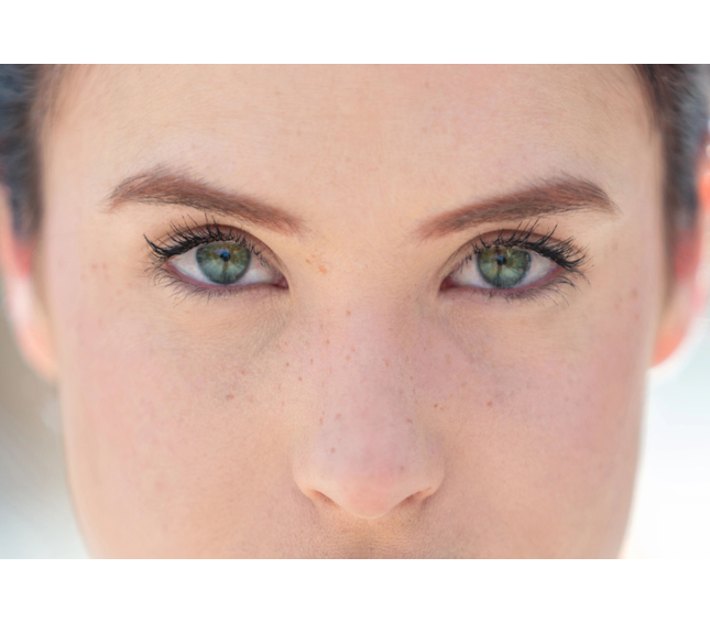 Close-up on female eyes
