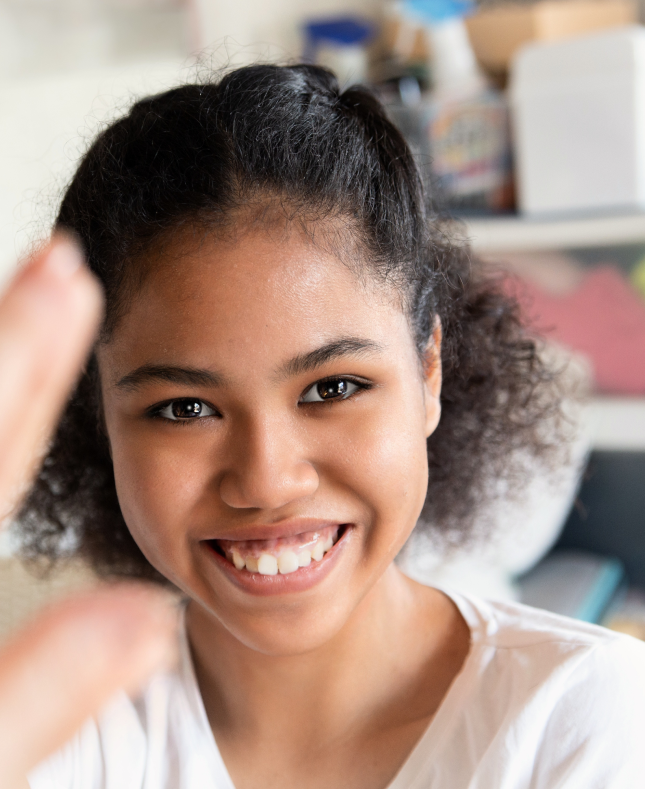 Woman waving