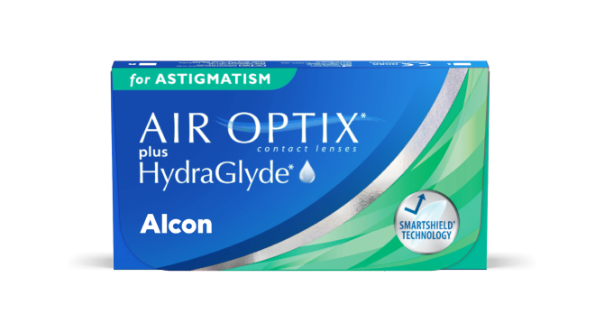 AIR OPTIX plus HydraGlyde Toric contact lens pack shot