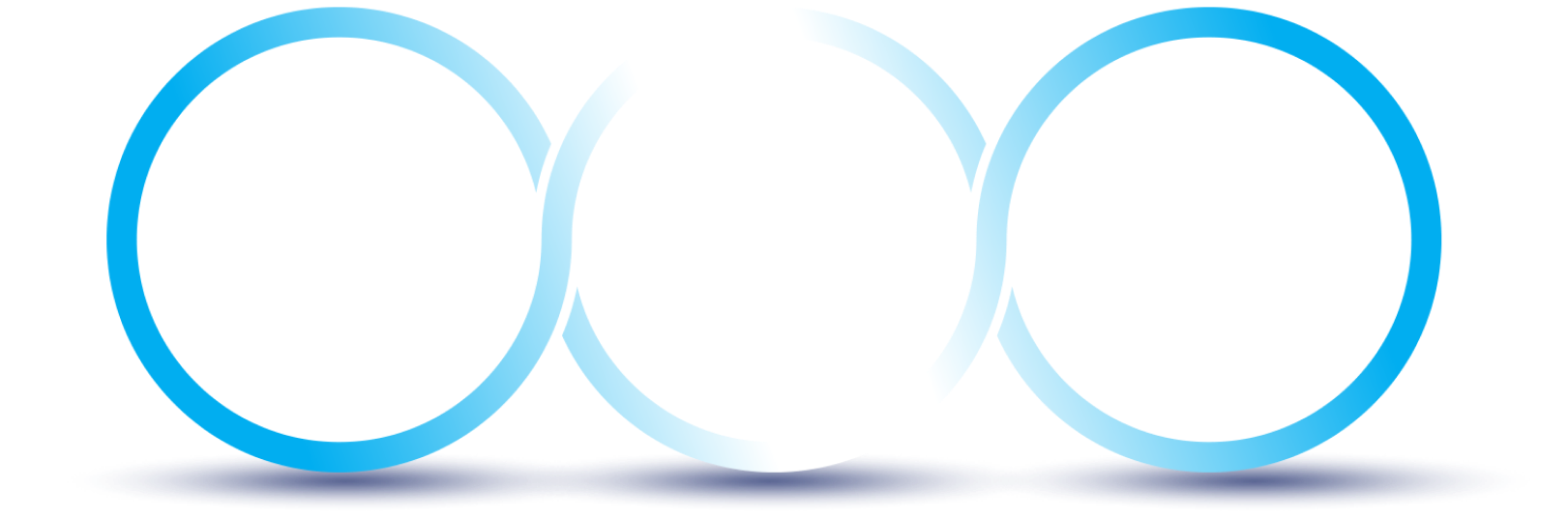 3 blue interlocking circles. Inside the first circle white text reads “Pre Phaco.” Inside the middle circle white text reads “Phaco.” Inside the last circle white text reads “IOL Delivery.”