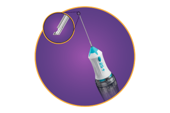 Imagem da sonda Ultravit de calibre 25+ com uma imagem ampliada da ponta da sonda.