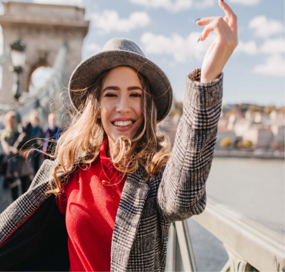 Smiling woman in a hat