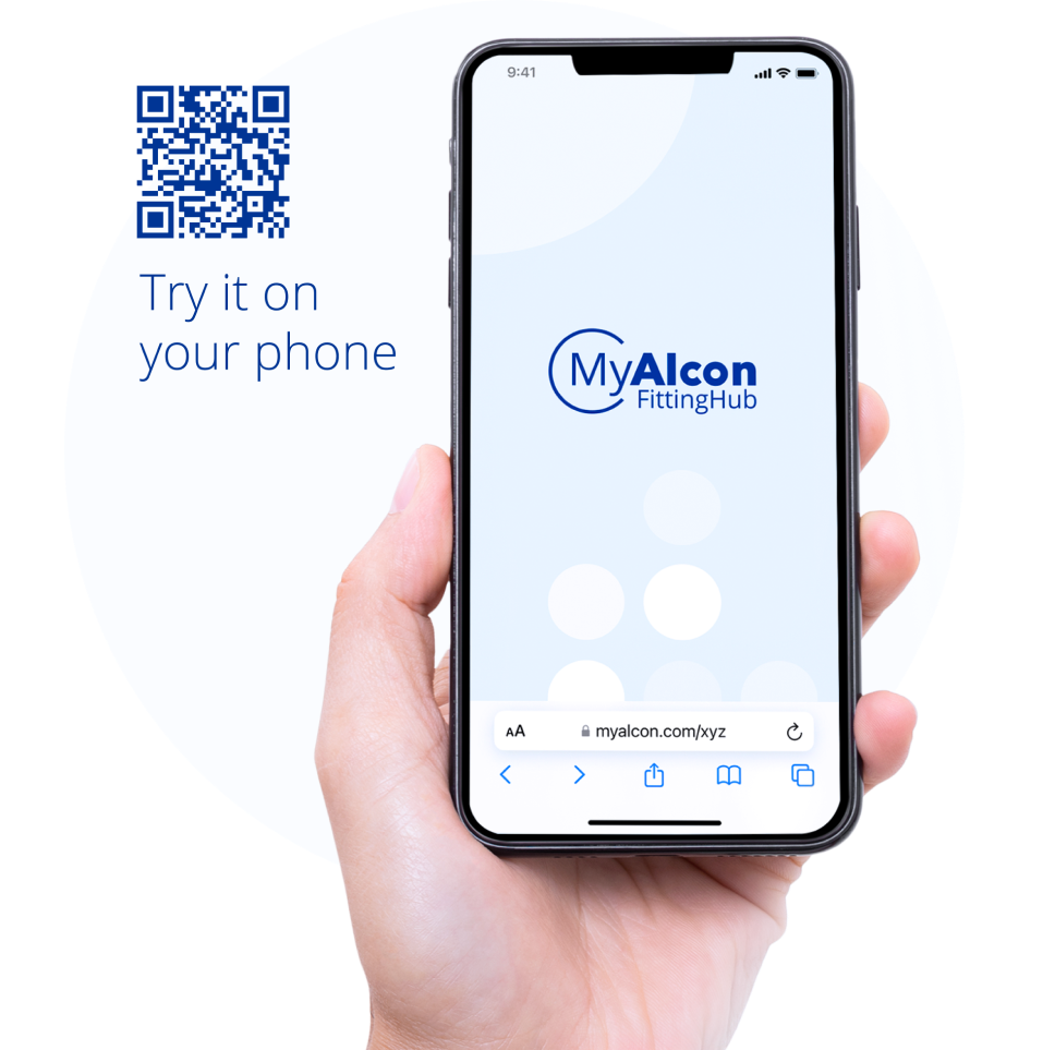 Smartphone with open myalcon page