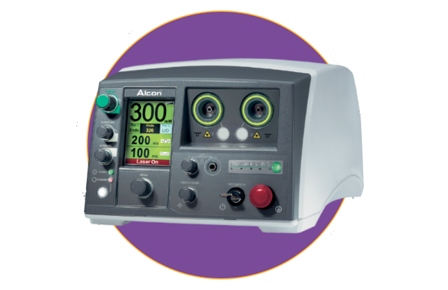 An image of the PUREPOINT Laser on a purple background.